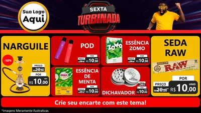 Modelo de TV para TV Horizontal com o tema Sexta Turbinada para Tabacaria