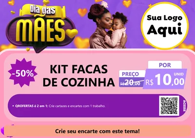 Modelo de Cartaz para Cartaz A4 Horizontal com o tema Dia das Mães para Utilidades Domésticas