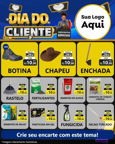 Modelo de Rede Social para Feed Instagram com o tema Dia Do Cliente para Agropecuária