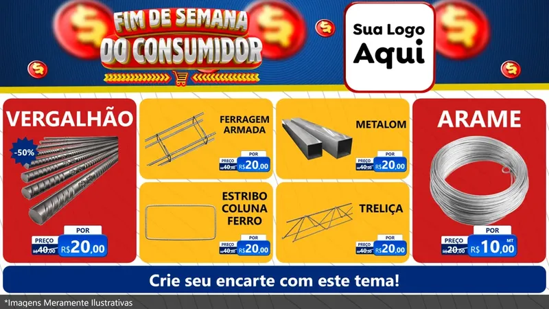 Modelo de TV para TV Horizontal com o tema Fim de Semana do Consumidor para Ferragens