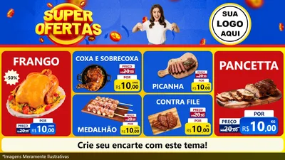Modelo de TV para TV Horizontal com o tema Super Ofertas para Assados
