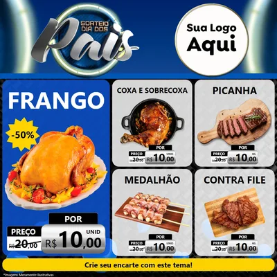 Modelo de Rede Social para Feed Facebook com o tema Sorteio Dia Dos Pais para Assados