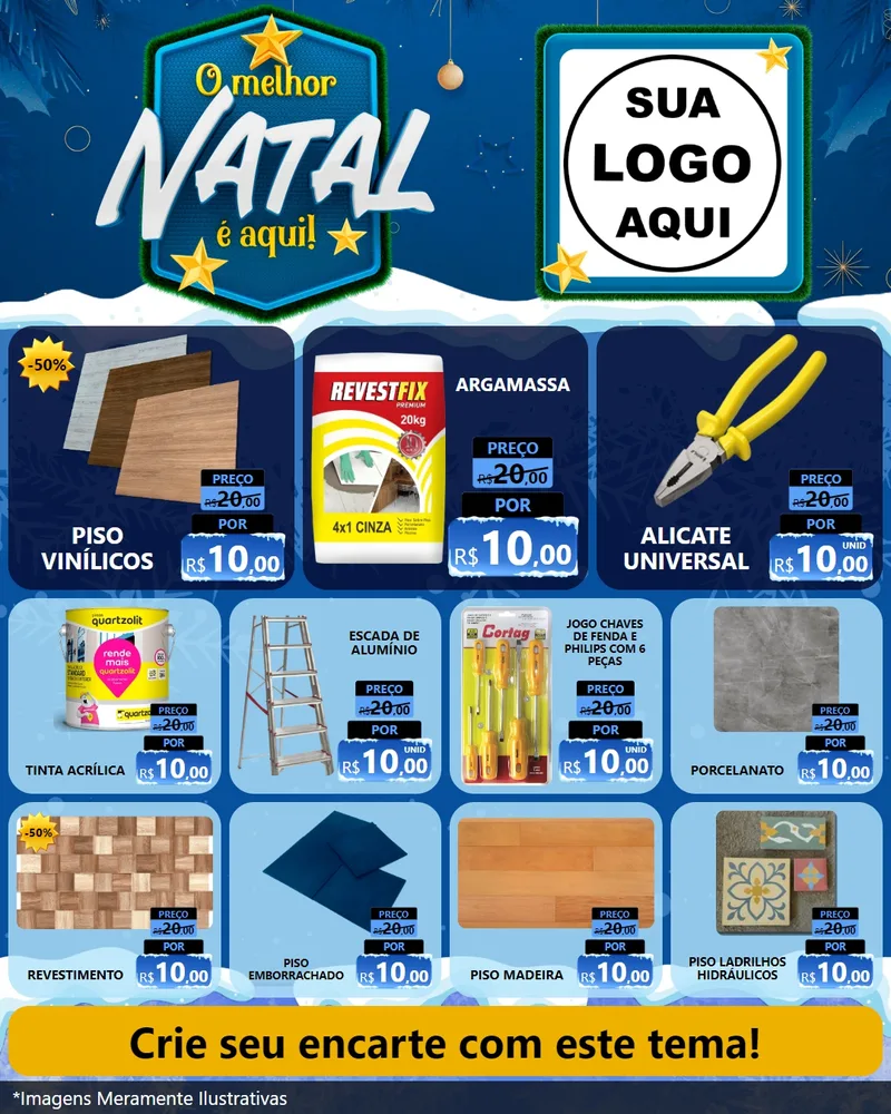 Modelo de Rede Social para Feed Instagram com o tema O Melhor Natal É Aqui! para Material para Construção