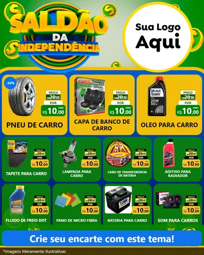 Modelo de Rede Social para Feed Instagram com o tema Saldão da Indepêndencia para Auto peças