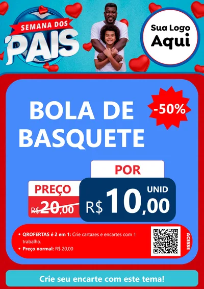 Modelo de Cartaz para Cartaz A4 Vertical com o tema Semana Dos Pais para Artigos Esportivos