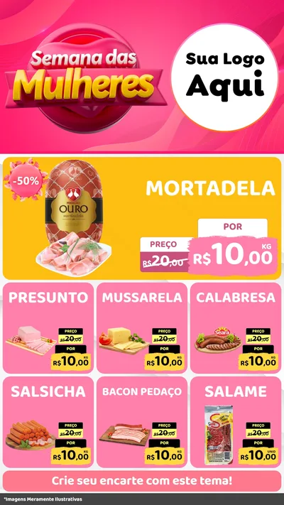 Modelo de Rede Social para Stories com o tema Semana das Mulheres para Frios e Laticínios