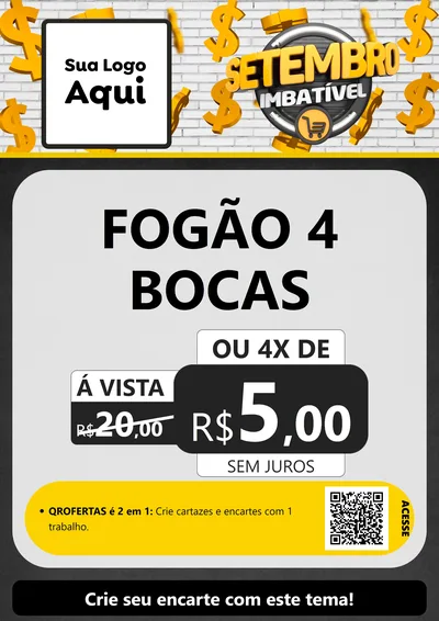Modelo de Cartaz para Cartaz A4 Vertical com o tema Setembro Imbatível para Móveis e Eletro