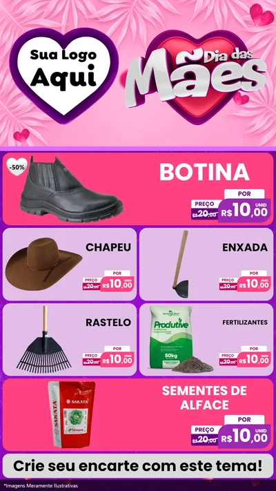 Modelo de TV para TV Vertical com o tema Dia das Mães para Agropecuária