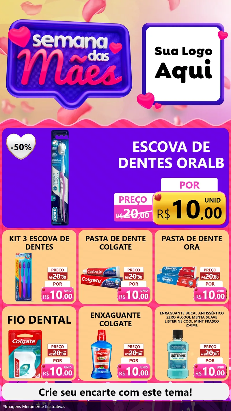 Modelo de Rede Social para Stories com o tema Semana das Mães para Higiene Pessoal