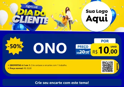 Modelo de Cartaz para Cartaz A4 Horizontal com o tema Especial Dia do Cliente para Óticas