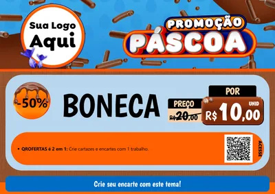Modelo de Cartaz para Cartaz A4 Horizontal com o tema Promoção Páscoa para Brinquedos