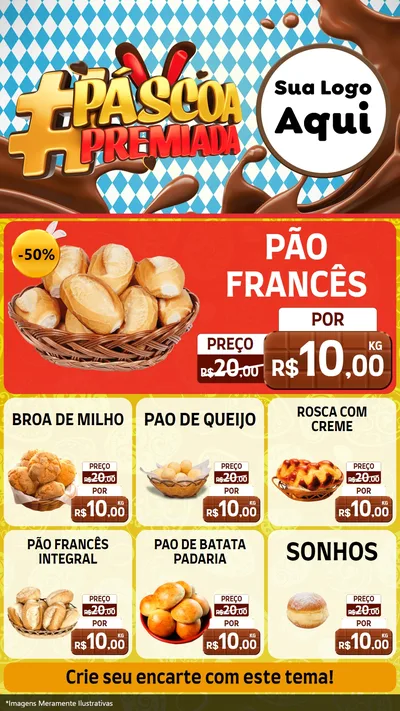 Modelo de Rede Social para Stories com o tema Páscoa Premiada para Padaria