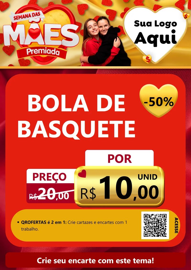 Modelo de Cartaz para Cartaz A4 Vertical com o tema Semana das Mães Premiada para Artigos Esportivos