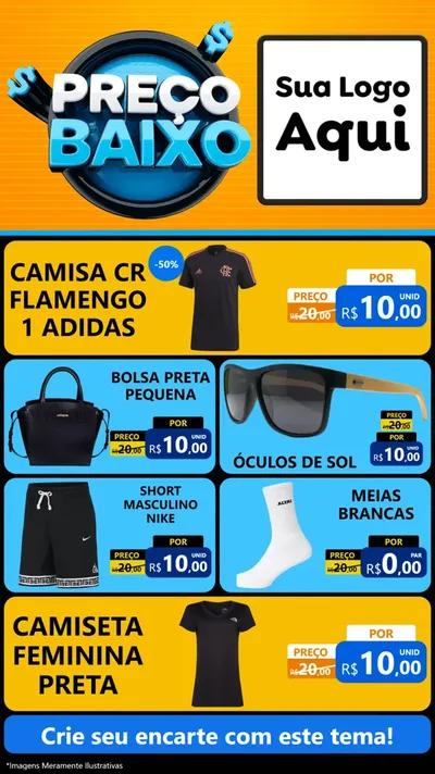 Modelo de TV para TV Vertical com o tema Preço Baixo para Roupas e acessórios