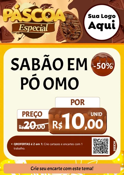 Modelo de Cartaz para Cartaz A4 Vertical com o tema Páscoa Especial para Produtos de Limpeza
