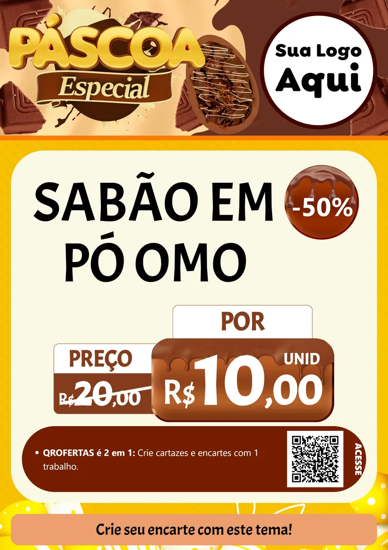 Modelo de Cartaz para Cartaz A4 Vertical com o tema Páscoa Especial para Produtos de Limpeza