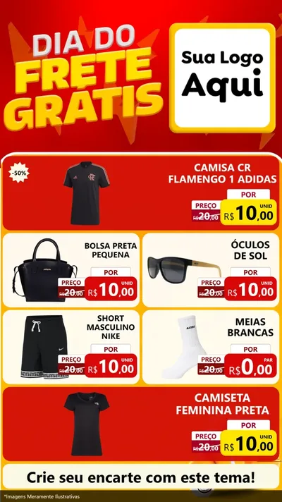 Modelo de TV para TV Vertical com o tema Dia do Frete Grátis para Roupas e acessórios
