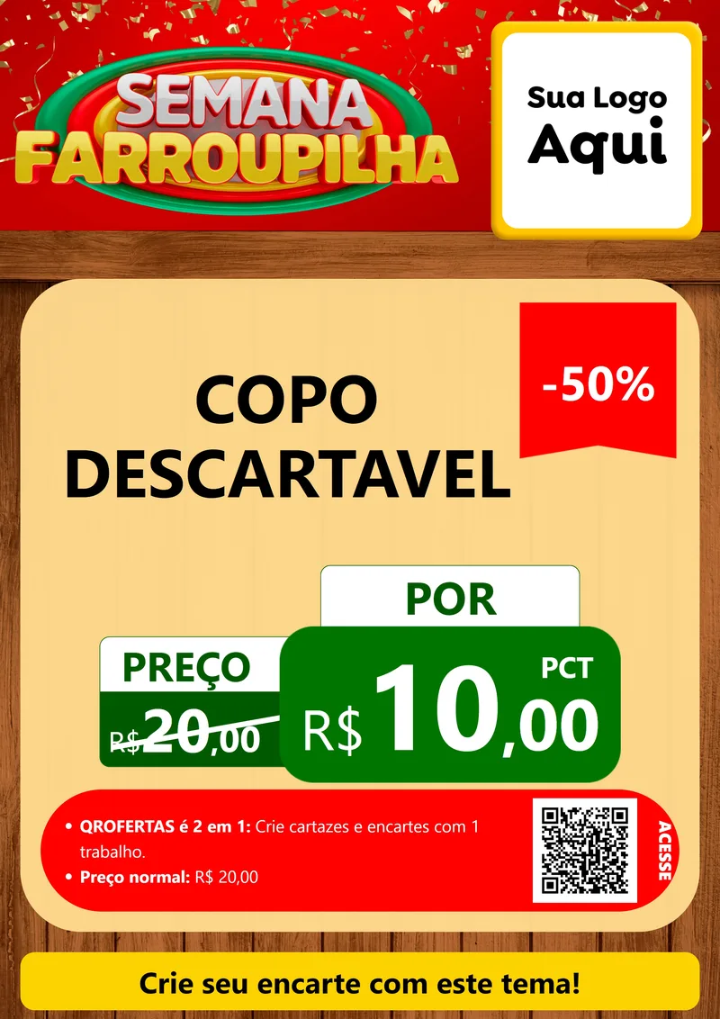 Modelo de Cartaz para Cartaz A4 Vertical com o tema Semana Farroupilha para Embalagens