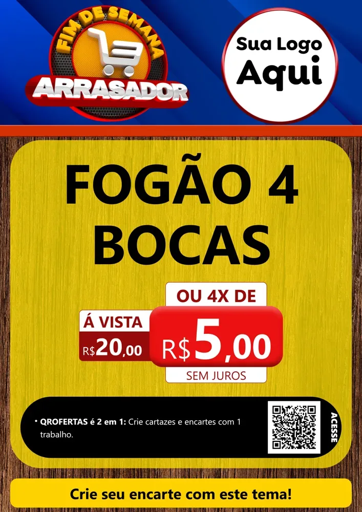 Modelo de Cartaz para Cartaz A4 Vertical com o tema Fim De Semana Arrasador para Móveis e Eletro