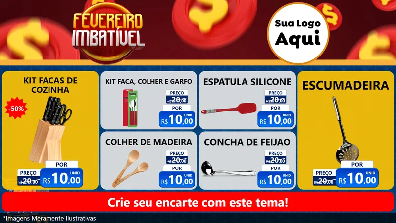 Modelo de TV para TV Horizontal com o tema Fevereiro Imbatível para Utilidades Domésticas
