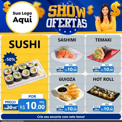 Modelo de Rede Social para Feed Facebook com o tema Show de Ofertas para Comida japonesa