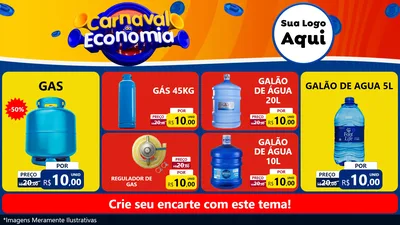 Modelo de TV para TV Horizontal com o tema Carnaval da Economia para Água e gás