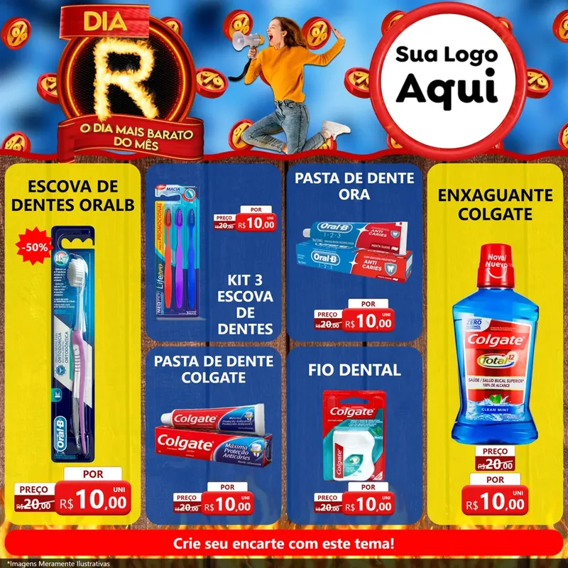 Modelo de Rede Social para Feed Facebook com o tema Dia R - O Dia Mais Barato Do Mês para Higiene Pessoal