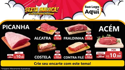 Modelo de TV para TV Horizontal com o tema Sexta Maluca! para Açougue