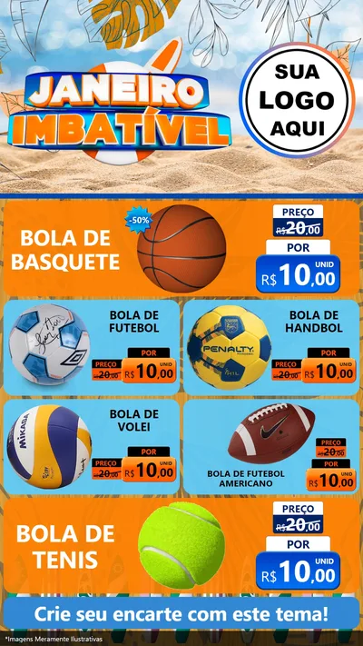 Modelo de TV para TV Vertical com o tema Janeiro Imbatível para Artigos Esportivos
