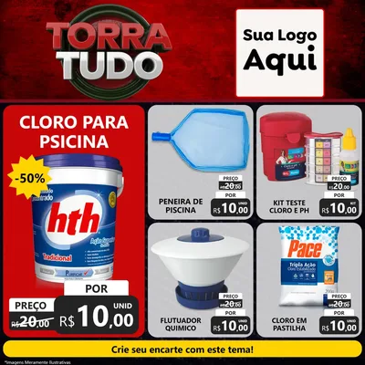 Modelo de Rede Social para Feed Facebook com o tema Torra Tudo para Produtos para Piscina