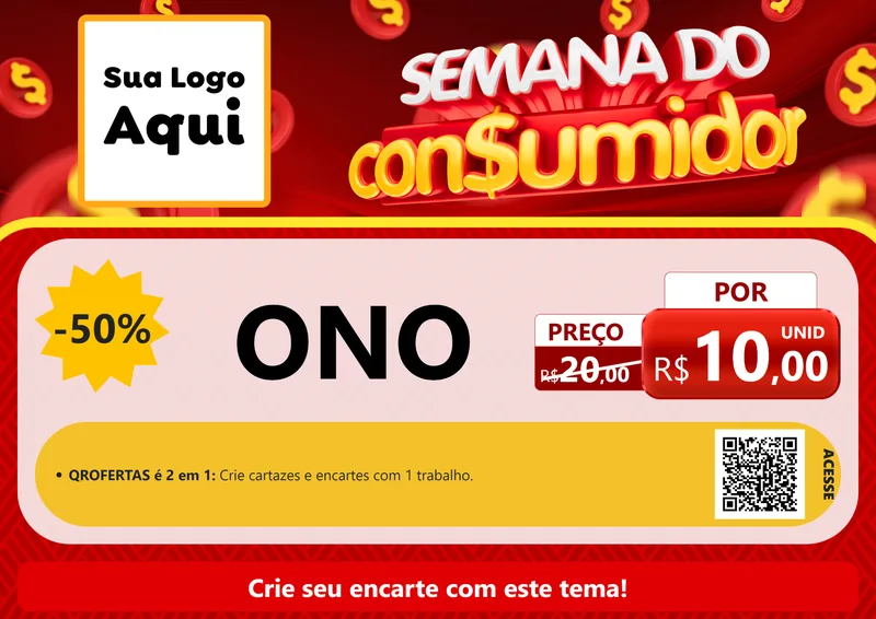 Modelo de Cartaz para Cartaz A4 Horizontal com o tema Semana do Consumidor para Óticas