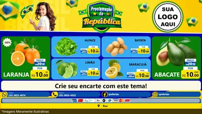 Modelo de TV para TV Horizontal com o tema Proclamação da República para Hortifrúti