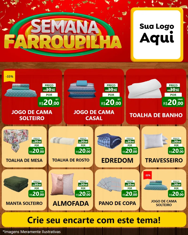 Modelo de Rede Social para Feed Instagram com o tema Semana Farroupilha para Cama, Mesa e Banho
