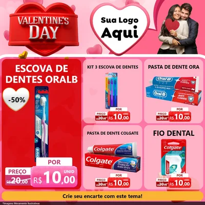 Modelo de Rede Social para Feed Facebook com o tema Valentine's Day para Higiene Pessoal