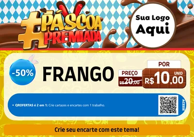Modelo de Cartaz para Cartaz A4 Horizontal com o tema Páscoa Premiada para Assados