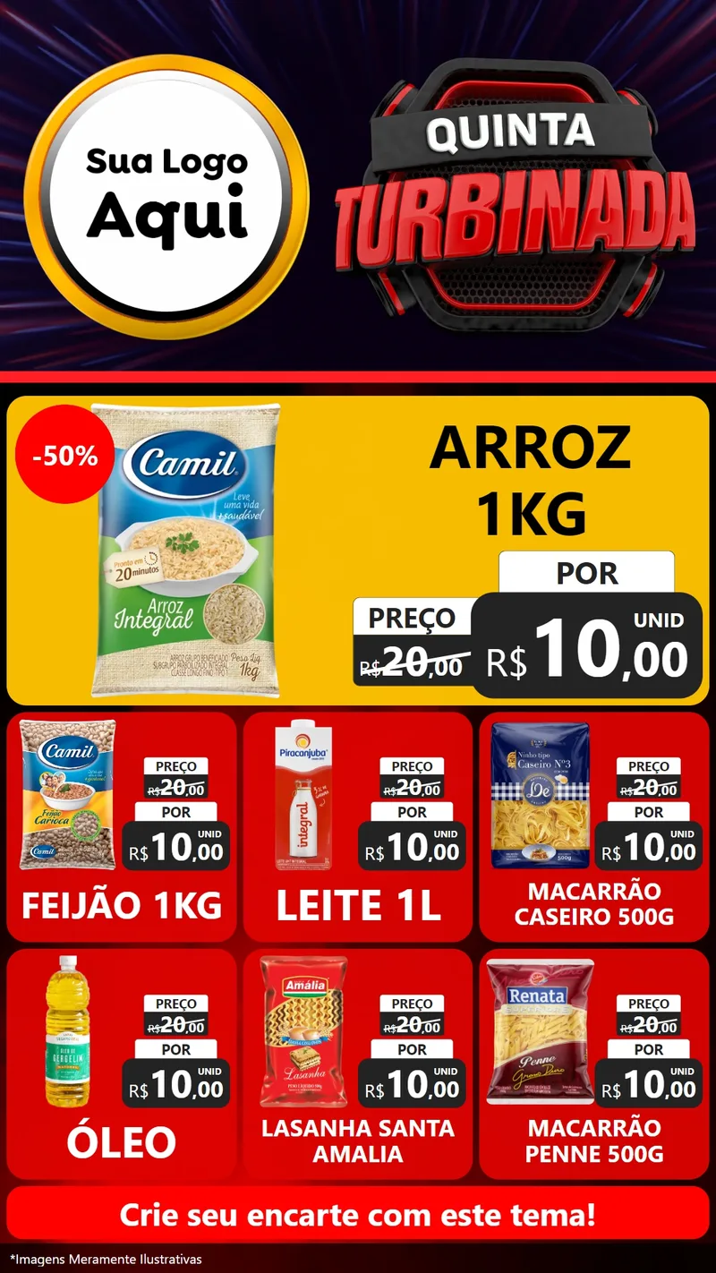 Modelo de Rede Social para Stories com o tema Quinta Turbinada para Supermercado