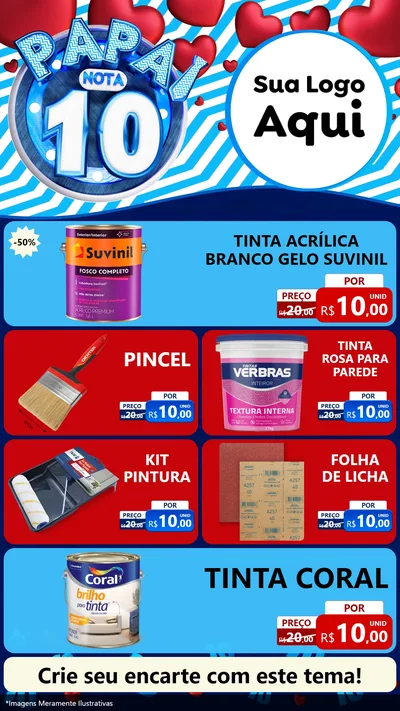 Modelo de TV para TV Vertical com o tema Papai Nota 10 para Tintas e Ferramentas