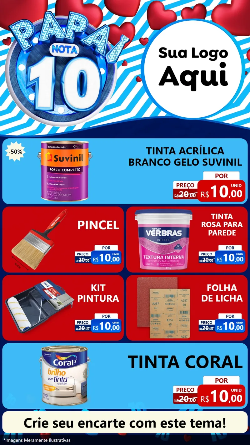 Modelo de TV para TV Vertical com o tema Papai Nota 10 para Tintas e Ferramentas