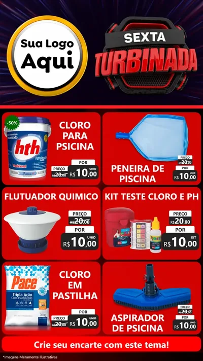 Modelo de Rede Social para Stories com o tema Sexta Turbinada para Produtos para Piscina