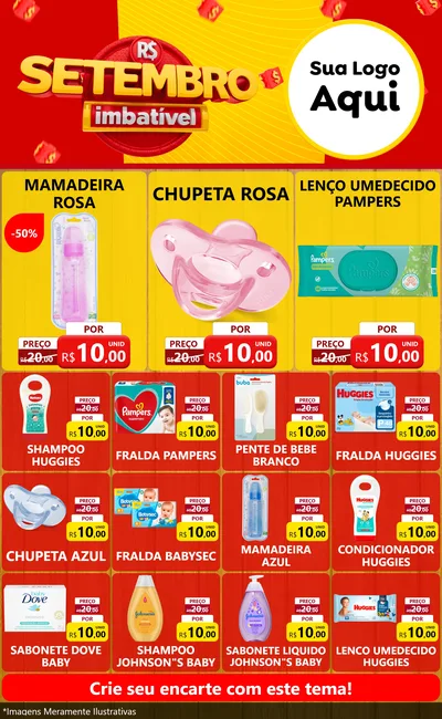 Modelo de Encarte para Encarte Grande com o tema Setembro Imbatível para Bebês