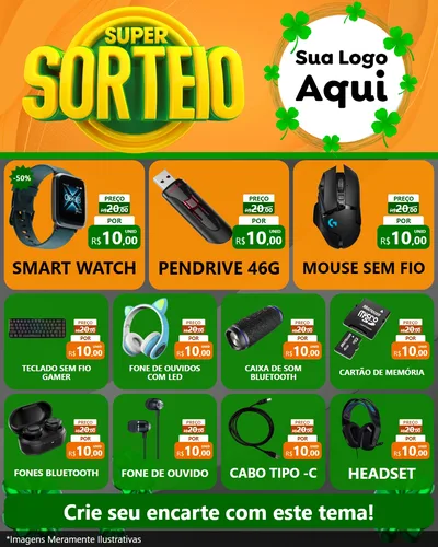 Modelo de Rede Social para Feed Instagram com o tema Super Sorteio para Informática