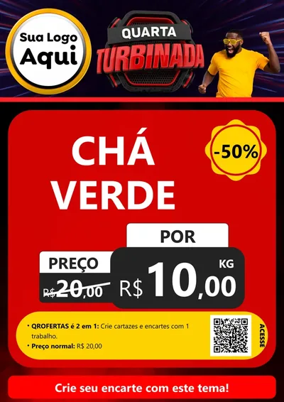 Modelo de Cartaz para Cartaz A4 Vertical com o tema Quarta Turbinada para Produtos Naturais