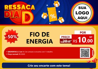 Modelo de Cartaz para Cartaz A4 Horizontal com o tema Ressaca Dia D para Materiais Elétricos