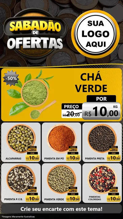 Modelo de Rede Social para Stories com o tema Sabadão de Ofertas para Produtos Naturais