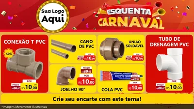 Modelo de TV para TV Horizontal com o tema Esquenta Carnaval para Tubos e conexões