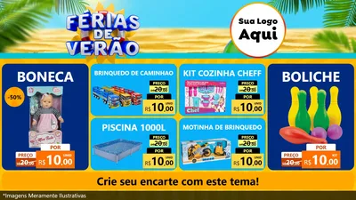 Modelo de TV para TV Horizontal com o tema Férias de Verão para Brinquedos