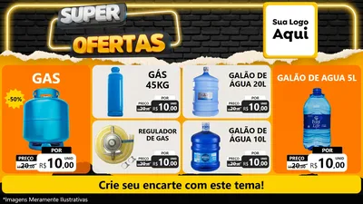 Modelo de TV para TV Horizontal com o tema Super Ofertas para Água e gás