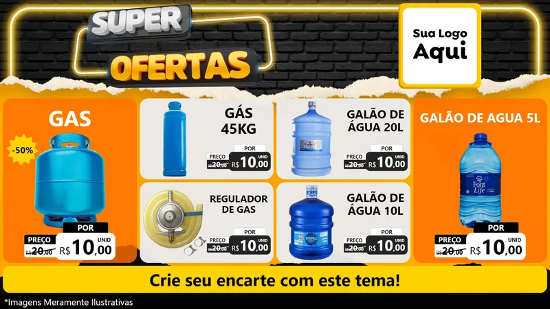 Modelo de TV para TV Horizontal com o tema Super Ofertas para Água e gás