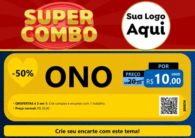 Modelo de Cartaz para Cartaz A4 Horizontal com o tema Super Combo para Óticas