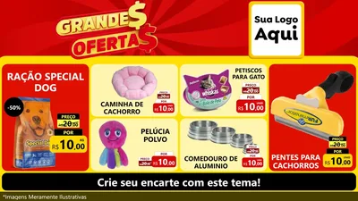 Modelo de TV para TV Horizontal com o tema Grandes Ofertas para Pet Shop
